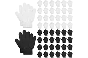 ONESING 50 Pairs Kids Gloves - Soft Knitted Children Gloves Bulk for Girls & Boys | Stretchy Gloves for Cold Weather