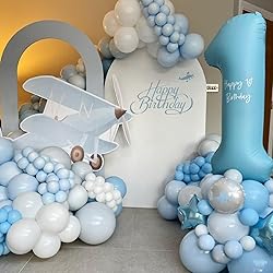 Awenztech Light Blue Balloons 12 inch, Pastel Blue