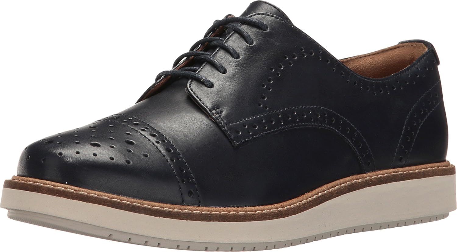 Clarks Women's Glick Shine Navy Leather Shoe Amazon.co.uk Shoes & Bags