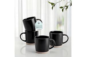 HaWare 13OZ Coffee Mugs Set of 4, Stoneware Coffee Cups, Ceramic Latte Mug for Man, Woman, Dad, Mom, Modern Tea Mugs for Latt