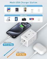 FDTEK 3M Extension Lead USB Slots 3 AC Outlets 4 USB 13A 3250W Wall Mount view 4