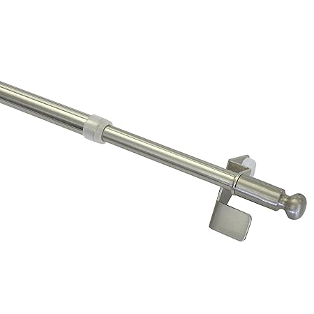 GARDINIA Klemmstange, Ausdrehbar, Montage ohne Schrauben und Bohren, Press&Go Filigrano Kugel, Durchmesser 8/10 mm, Länge 50-