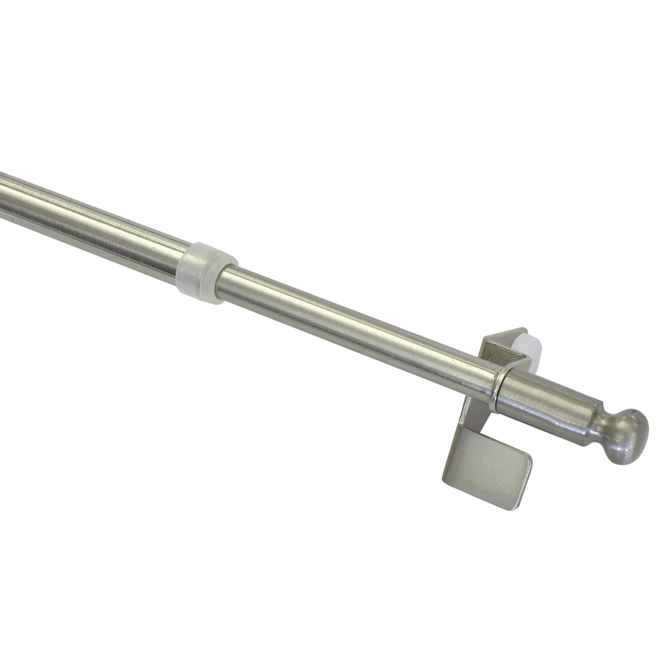 Gardinia Clamping Rod, Rotating Bar, Drill- and Screw-less Assembly, Press&Go Filigrano Ball, 8/10 mm Diameter, 50-80 cm Long, Metal, Stainless Steel Finish