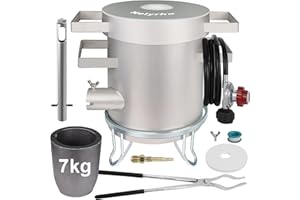 Nelyrho Propane Smelting Furnace Kit – 7kg Crucible, Support Stand, Tongs Included – Stainless Steel Foundry Melting Furnace for at-Home Metal Melting of Aluminum, Gold, Silver, and Copper Scrap