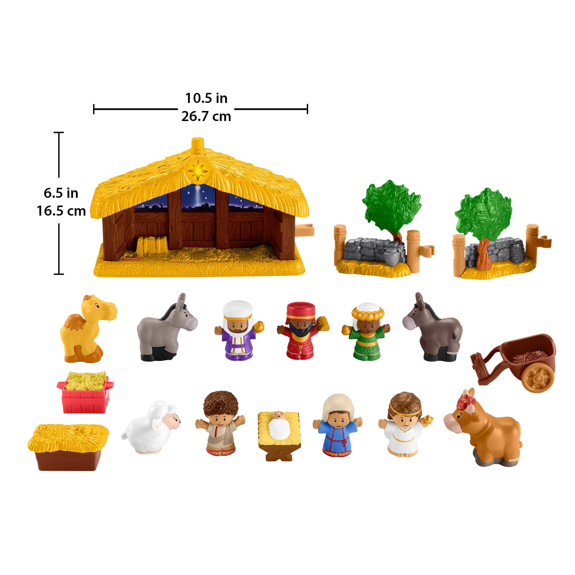 Fisher-Price Little People Toddler Toy Nativity Set with Music Lights & 18 Pieces for Christmas Pretend Play Kids Ages 1+ Years​