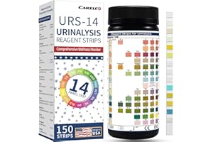 VGTYE 14 Parameters Urine Test Strips for Urinalysis | 150 Strips - Testing for Kidney, Liver, UTI, Keto Diet, Ketosis, PH, KET, Prot, SG, BIL, CRE, BLO, and +7 More