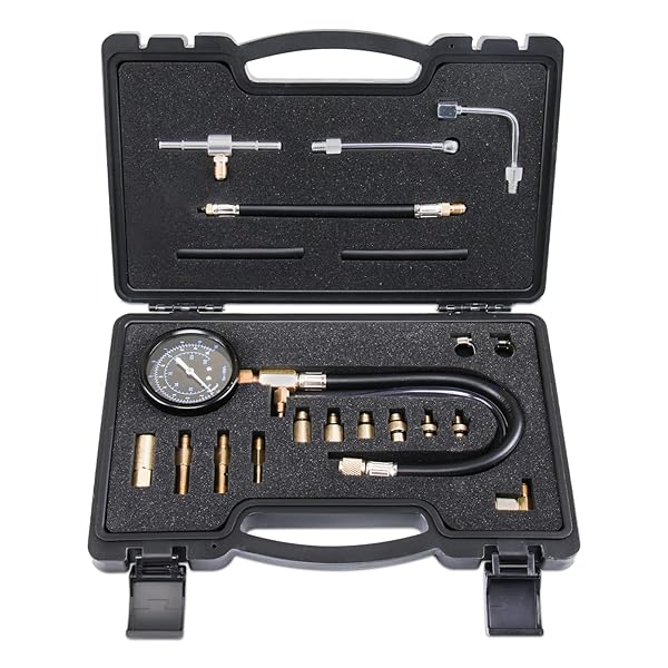 Lichamp Fuel Pressure Gauge, Fuel Pump Pressure Test Kit with Pressure