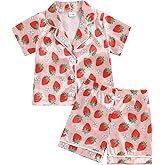 Toddler Baby Kids Satin Summer Pajamas Set Short Sleeve Button-Down Pajamas Top Pants 2Pcs Loungwear Sleepwear Pjs