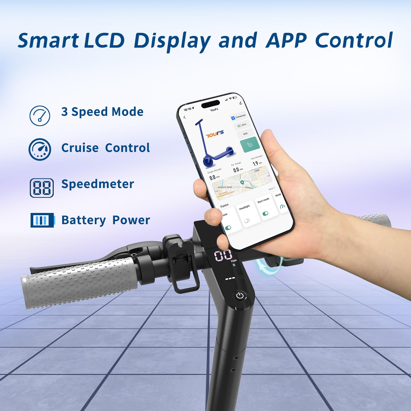 Electric Scooter for Adults, 350W Motor, 19 Mph Max Speed, 21 Miles Range, E-Scooter with 8.5