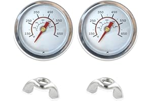 QFIRE 1.8 in Temperature Gauge/Heat Indicator Replacement 7484426P06 for Most of Char Broil Gas Grill,for Char-Broil Thermometer Model # g432-8l00-w1,2pack