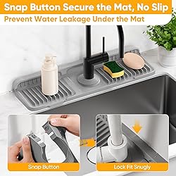 Faucet Mat for Kitchen Sink Splash Guard [7° Slope