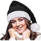 OCTEEN Knitted Santa Hat Adult Christmas Xmas Unisex Knit Beanie Red Skull Cap Stocking Hats For Women Men