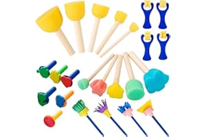 34Pcs Art Painting Tool Kit: Sponge Painting Brush, Craft Painting Sponges, Brushes Stamps Foam Art Craft Drawing Tools, Foam