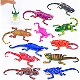 ChuburD 10PCS Lizard Animal Figurines, Color Changing Chameleon Toy | Stretchy Realistic Reptile Playset,for Kids 3 and up,Novel Gag Toy,for Goodie Bag Fillers,Cake Topper,Easter Egg Stuffing