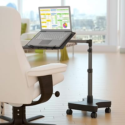 Levo G2 Rolling Laptop Workstation Stand Desk for Art, Laptops, Books, and Tablets Made for Sofa, Bed, Chair, or Standing