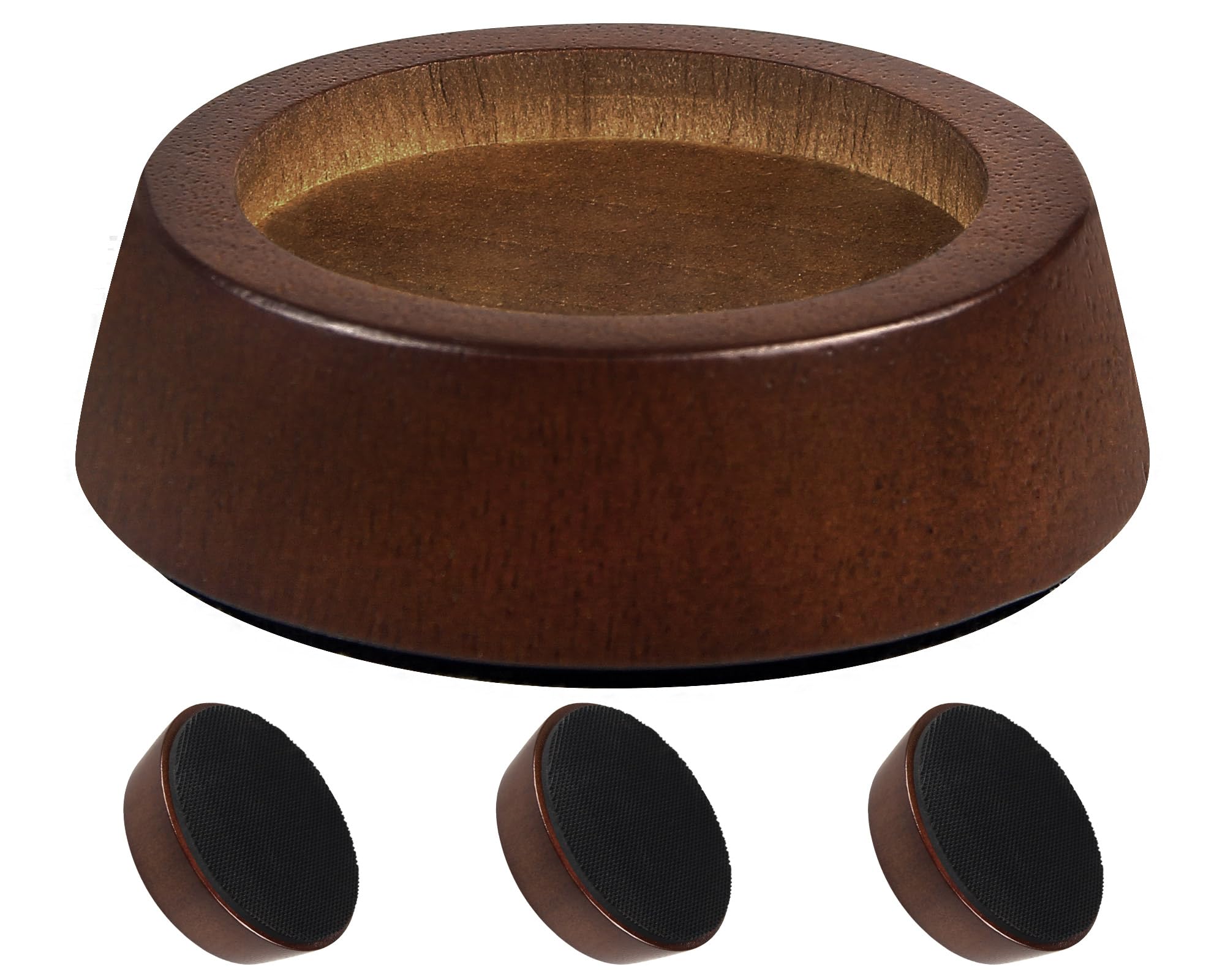 Photo 1 of OneDream Wooden Furniture Risers Blocks - 1 inch Set of 4 Bed Risers, Heavy Duty Solid Wood Round Risers, Sofa Riser with Non-Slip Pad, Create Storage Space and Easy Cleaning for The Sweeper