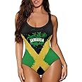 Jekioweii Women's One Piece Swimsuit Tummy Control Color Block Athletic Bathing Suit Push Up Retro Swimwear Dance Leotard