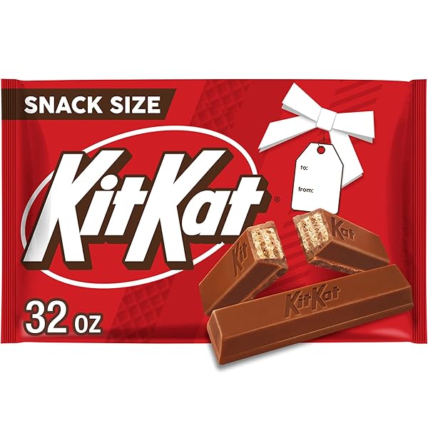 KIT KAT MILK CHOCOLATE WAFER SNACK SIZE, CHRISTMAS CANDY BAG, 32 OZ