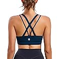 RUNNING GIRL Strappy Sports Bra for Women Sexy Crisscross Back Light Support Yoga Bra with Removable Cups