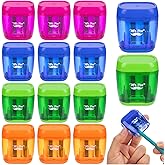 Mr. Pen- Pencil Sharpeners Manual, 12 Pack, Dual Hole, Colorful | Bulk Handheld Pencil Sharpener, Compatible with Standard and Jumbo Pencils, Snap-on Lid, Stainless Steel Blade