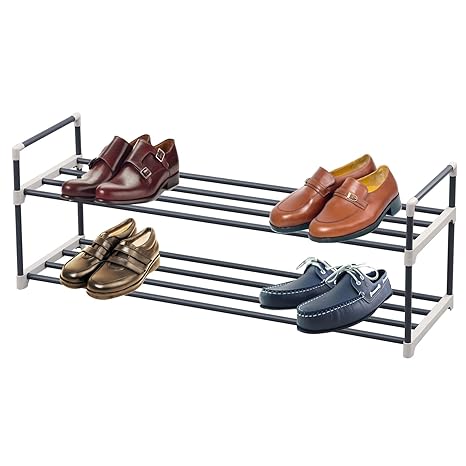 2 Tier Shoe Rack Organizer Storage Bench Stand For Mens Womens