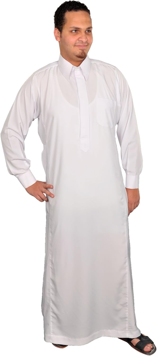 Men's Kaftan in Saudi Style, White White XL Amazon.co.uk Clothing