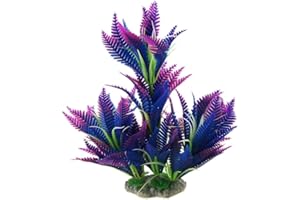 CNZ Aquarium Decor Fish Tank Decoration Ornament Artificial Plastic Plant Green (10-inch Purple)
