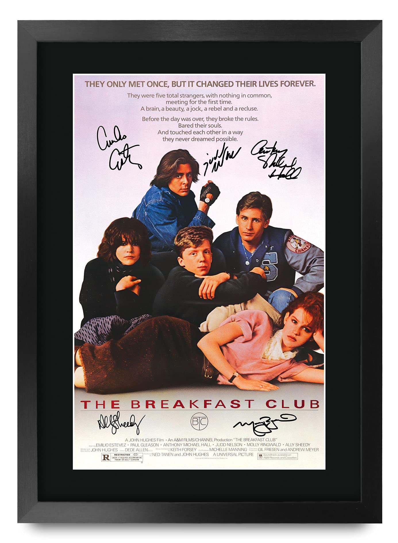 HWC Trading The Breakfast Club Gifts Printed Signed Autograph Picture for Movie Memorabilia Fans - A3 Framed