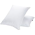JA COMFORTS Goose Feather Down Bed Pillows for Sleeping(2 Packs)-Standard/Queen,High Fill Weight,Double-Layer Downproof Fabric Design,Goose Down Filling,600 Thread Count,Cotton Cover