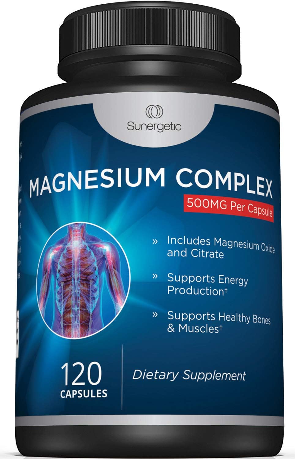 Premium Magnesium Citrate Capsules – Powerful 500mg Magnesium Oxide & Citrate Supplement – Helps Support Healthy Bones, Muscles, Teeth, Energy & Relaxation – 120 Vegetable Capsules: Health & Personal Care