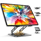 LOXP Adjustable Tablet Stand, 360 Rotating iPad Stand with Heavy-Duty Base | Matel, Travel, Desk, Office, 4.7-16.9" Device, iPad Pro Air Mini, Kindle, Surface Tablet, Portable Monitors, Not for Laptop