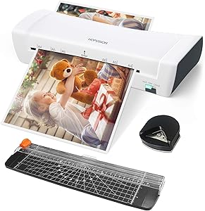 Laminator, HOPVISION A4 Laminator,4 in 1 Portable Laminating Machine with Hot and Cold Settings,9 inches,30 Laminating Pouches, Paper Trimmer, Corner Rounder