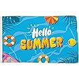Probsin Hello Summer Flag 3x5 Ft Swimming Pool Decorations Yard Sign Tropical Party Supplies Holiday Hawaiian Duck Swim Ring Funny Poster Wall Decor for Outdoor Indoor Garden Room House Home