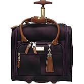 Steve Madden Designer 15 Inch Carry on Suitcase- Small Weekender Overnight Business Travel Luggage- Lightweight 2- Rolling Spinner Wheels Under Seat Bag for Women (Shadow Purple)