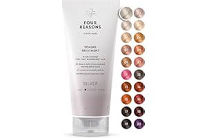 FOUR REASONS Color Mask - Silver - (27 Colors) Toning Treatment, Color Depositing Conditioner, Tone & Enhance Color-Treated H