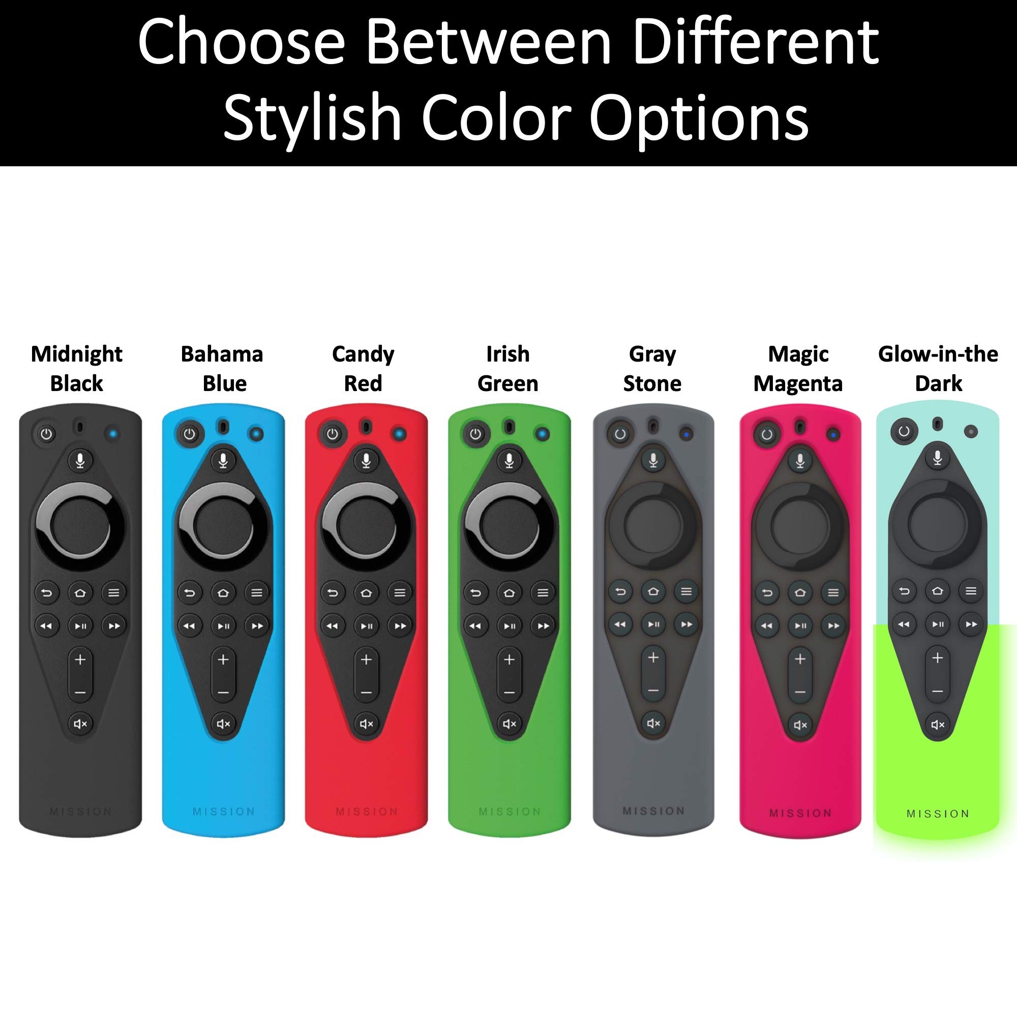 Mission Remote Case for The All-New Fire TV Voice Remote (2018 Version for Fire TV Stick 4K and Fire TV Cube) (Super Glow)