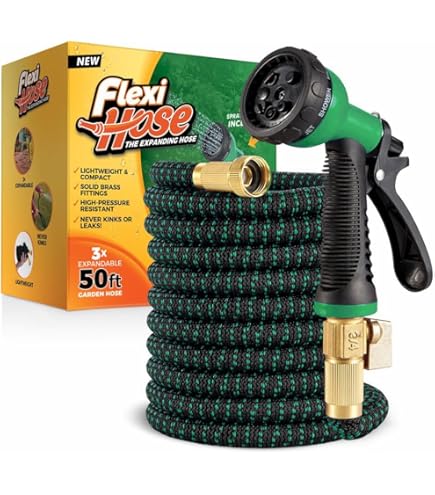 Manguera De Jardín Flexible 100ft (30m) - Uten Expandible Con Boquilla De 10 Funciones Y Conectores De Latón - Ideal Para Riego, Mascotas Y Lavado De Autos