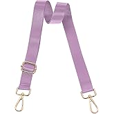 uxcell Wide Shoulder Strap, 2.5cm Adjustable Purse Strap Replacement Crossbody Strap for Shoulder Bag Handbag, Light Purple, Light Gold Pull Core Buckle
