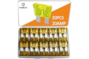 ROADANDLORD 30Pcs 20A Standard Blade Fuses Kit - Standard Automotive Car Fuse Blade Fuse Assortment, Fuses Automotive, 20A Standard Boat fuse, Auto Truck ATC/ATO/APR/ATS Fuse Kit for Car/RV/Truck/Motor
