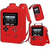 School Backpack for Boys,3pcs Gamer Boys Backpack with Lunch Box Set for Kids Children Teens Elementary Middle School,17" Large Capacity Student Bookbag & Multifunctional Video Game Travel Bag