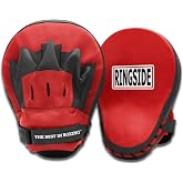 Ringside Curved Punch Mitts: Ergonomic Boxing Pads for Precision Training | Lightweight 10.5-inch synthetic leather coach mitts feature a hook and loop closure for maximum wrist support and comfort.