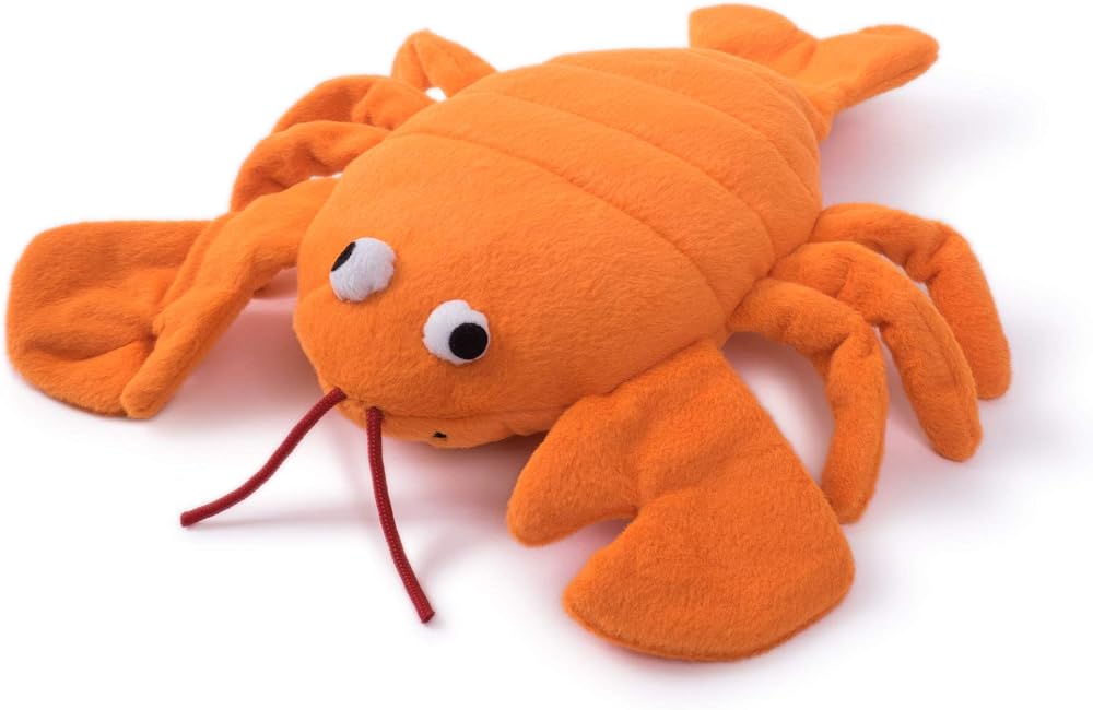 Petface Seriously Strong Plush and Rubber Lobster Dog Toy Orange