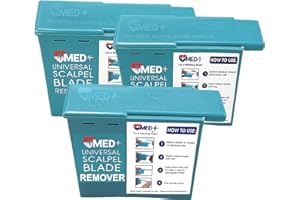 MedHelp Scalpel Blade Remover Pack of 3, Handheld Disposable Sharps Container, Blade Disposal for Dermaplaning Razor Blade Remover Box Dermaplane Blade Remover Box
