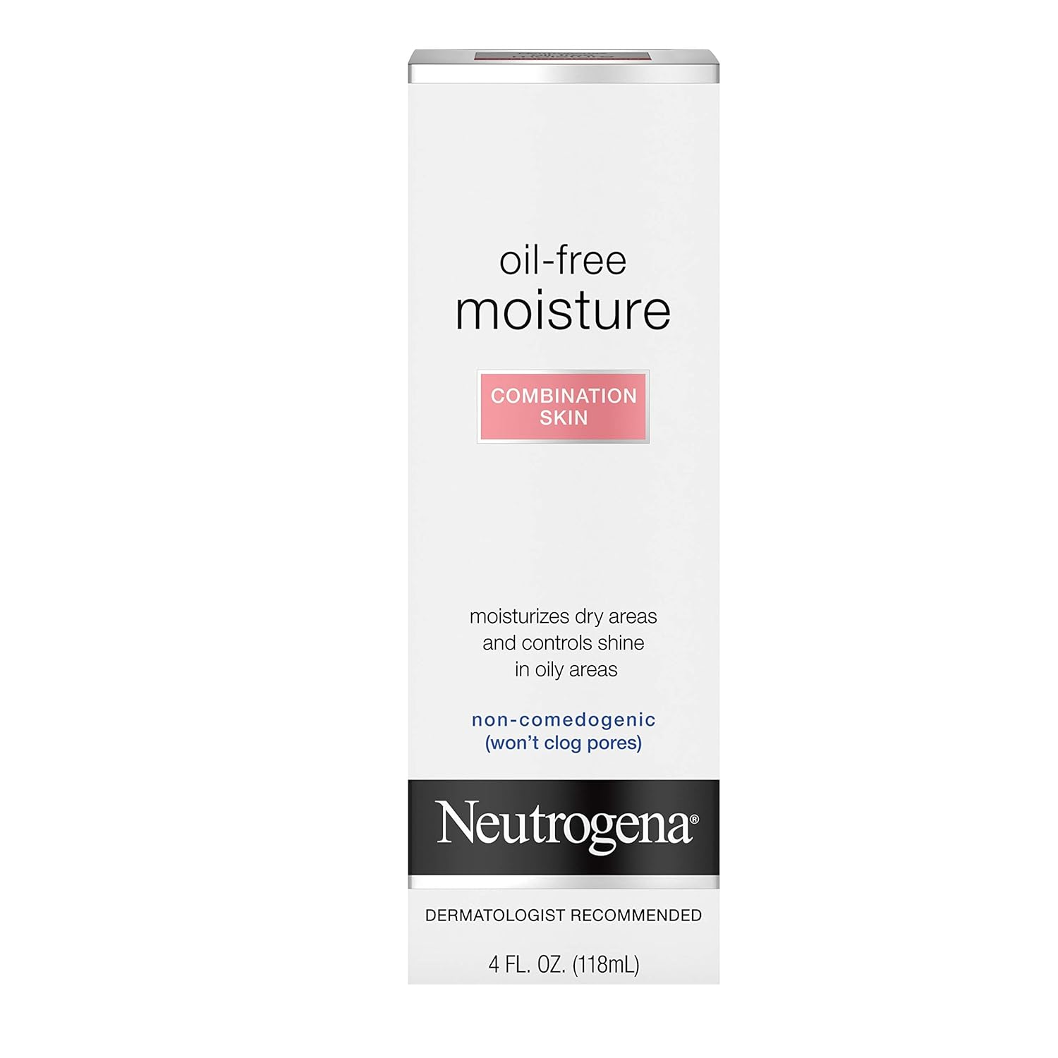 Neutrogena Oil Free Moisture Glycerin Face Moisturizer & Neck Cream for Combination Skin, Lightweight, Oil Absorbing Facial Moisturizer Lotion for a Soft Natural Matte, 4 fl. oz: Beauty