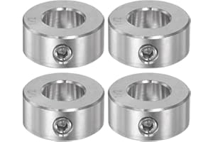 HARFINGTON 4pcs Shaft Collar 1/2" Bore 304 Stainless Steel Set Screw Shaft Collars, 1" OD, 7/16" Width, for Wheel Barrow Axle, Gearbox Assemblies, Machine Tools, Industry