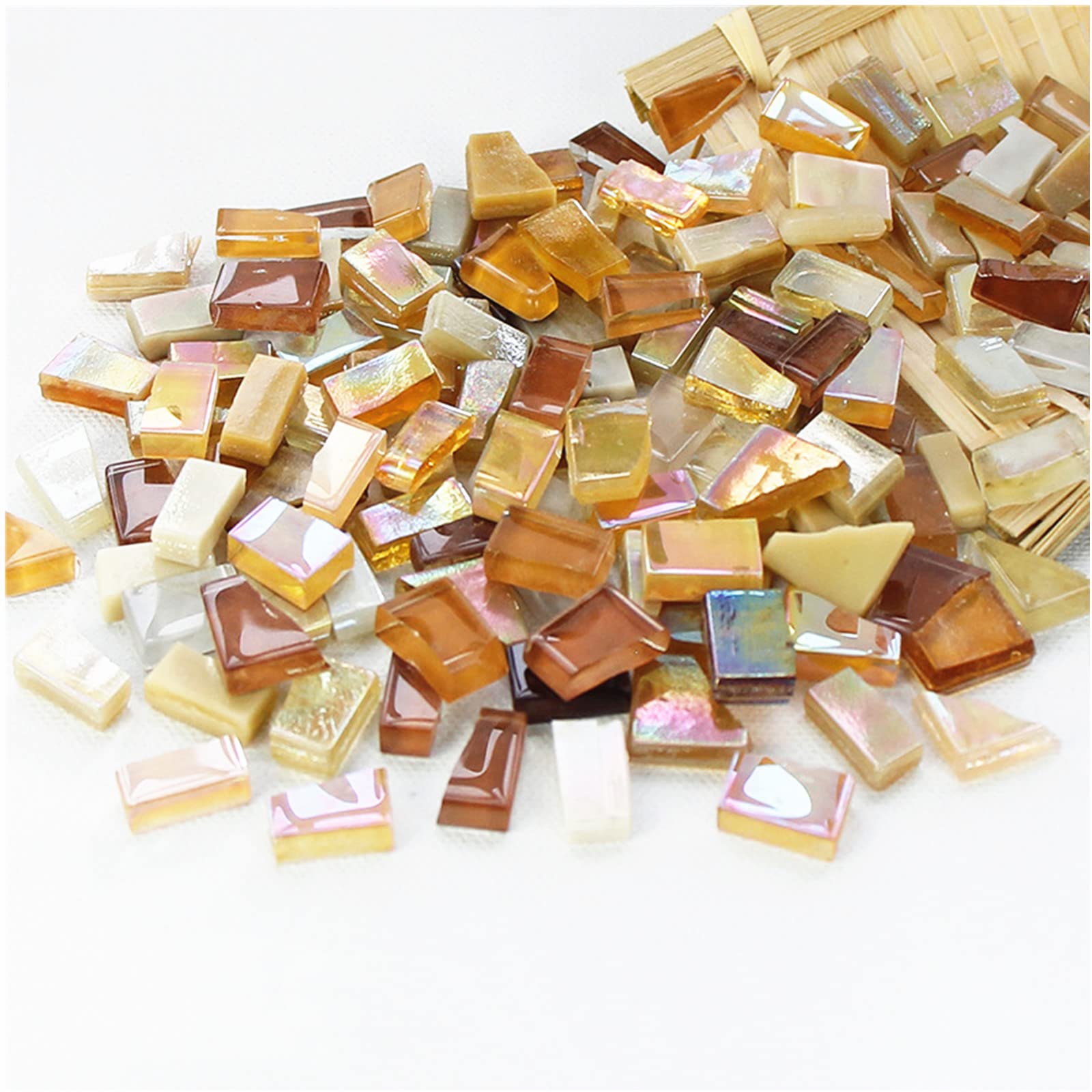 Photo 1 of 1.1lb Irregular Crystal Mosaic Tiles,Small Mosaic Tile DIY Hobbies Children Handmade Crystal Craft for Crafts Bulk DIY Picture Frames Handmade Jewelry Coaster (Brown Series)