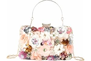 Lanpet Women Clutches Flower Evening Handbag Chain Strap Shoulder Bag