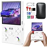 XF40V Retro Handheld Game Console, Retro Gaming Console 4.0'' IPS Screen Linux System Built-in 64G TF Card, Open Source Linux System, Preloaded 20000+ Classic Games, Portable Video Gaming (White-64G)