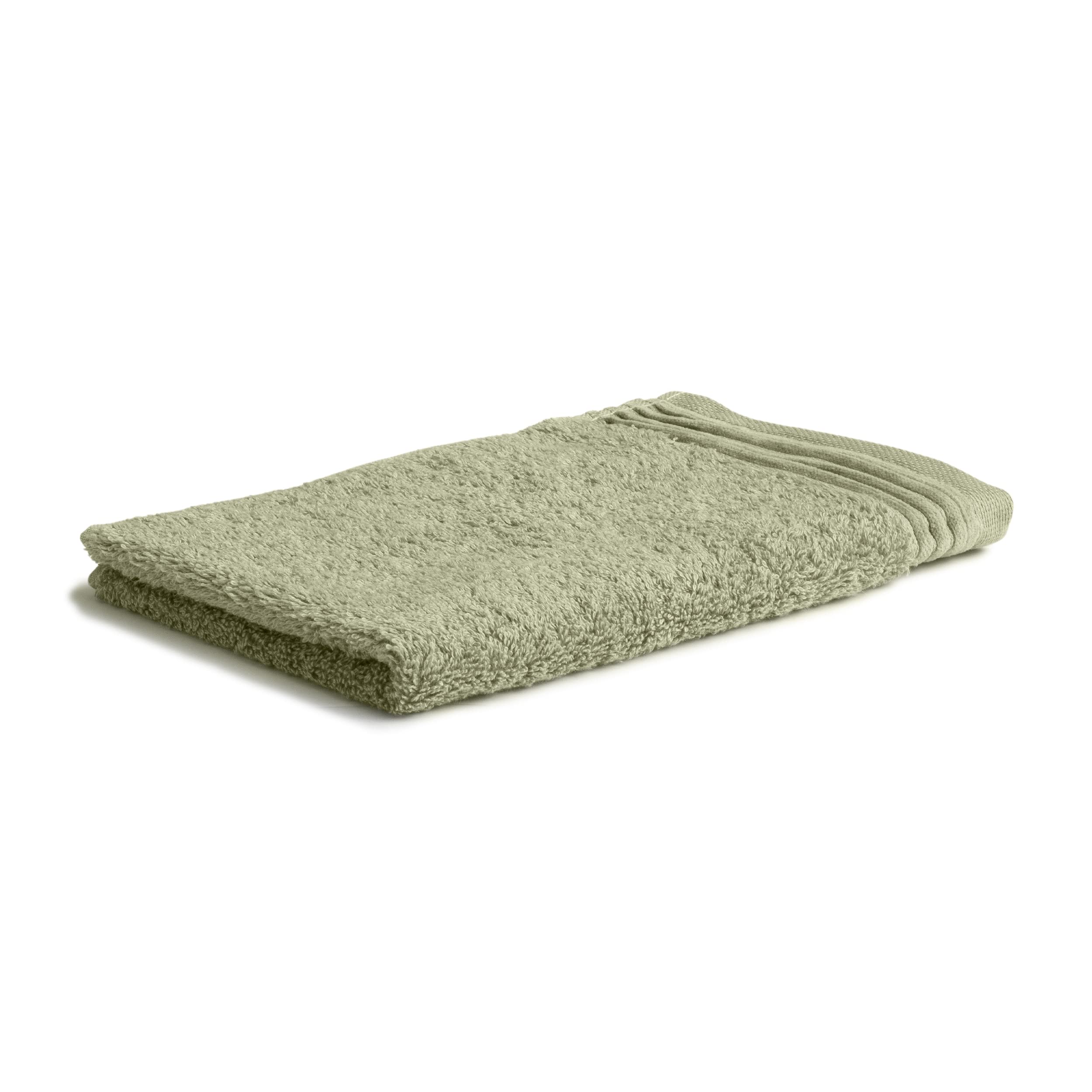 Möve Loft Plain Guest Towel with Chenille Piping 30 x 50 cm 100% Cotton (Spinair), Moss