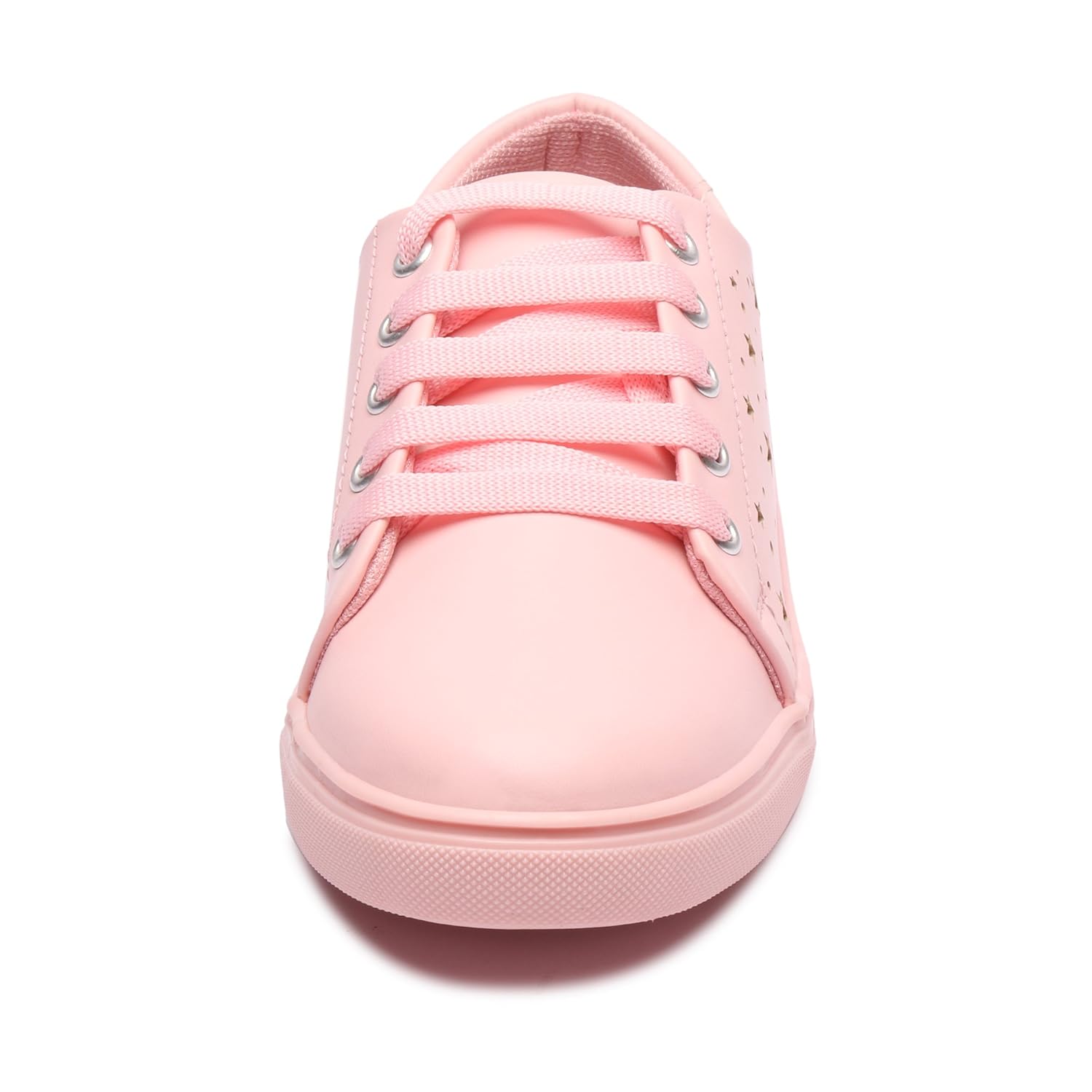 lockey women's pink small star printed casual sneakers